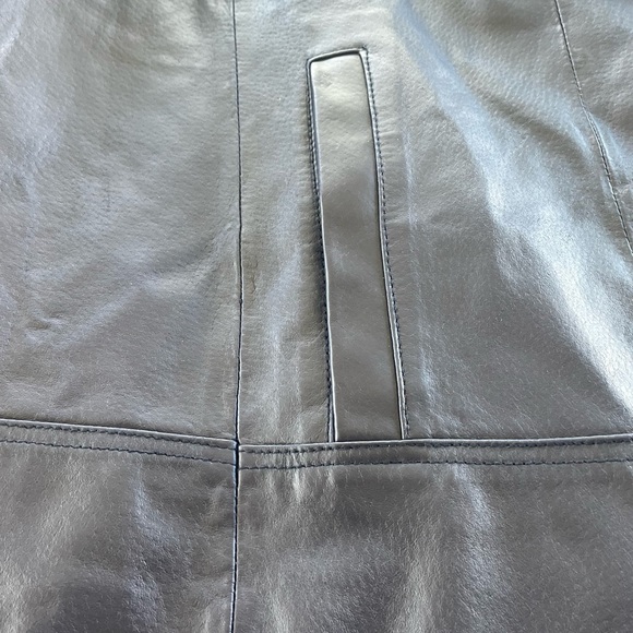 34W Women’s Genuine leather coat Navy Blue - Picture 12 of 16